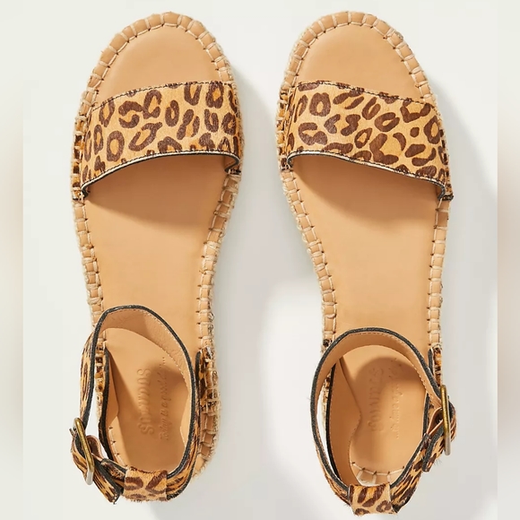 Soludos leopard/cheetah calf hair ankle strap espadrille sandals - Picture 8 of 8